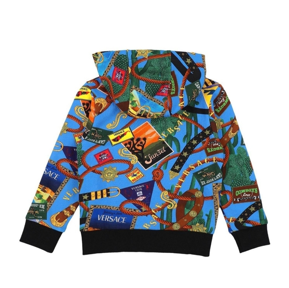 This a versace youth two piece size 8A 128cm color black, green, brown and more